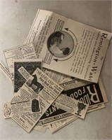 VINTAGE NEWSPAPER CLIPPINGS-ADVERTISING/ASSORTED