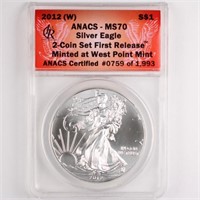 2012-(W) Silver Eagle ANACS MS70