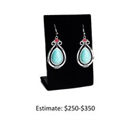 Turquoise Opal Native American Style Earrings