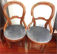 Pair of French style balloon back upholstered