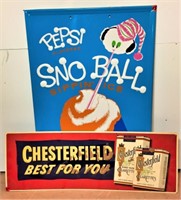 Pepsi Flavor Snow Ball Metal Ad Sign