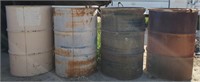 (4) Metal Barrels   1 Has No Lid