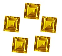 Genuine 3mm Square Golden Citrine (5pc)