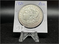 1921 - AU 	Morgan Silver Dollars