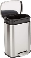 12L Brushed Steel Trash Can  11.3x9.9x15.1 Inches