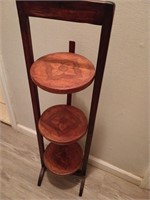 Carved Wood Folding Plant Stand 36x10