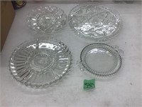 glass platters, egg dish