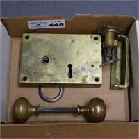 Early Brass Door Lock - No Key