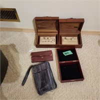 B217 Two Rolex watch boxes Wallets etc
