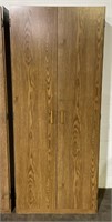(D) Pressboard Wood Cabinet with Key 30” x 17” x