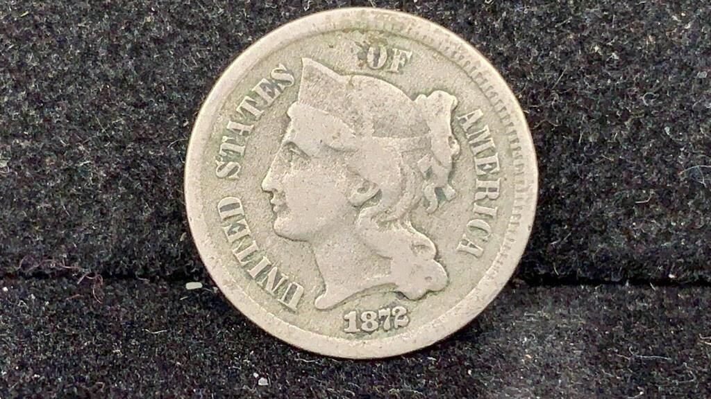 1872 Three Cents Nickel