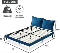 Molblly Full Size Bed Frame, Sturdy Upholstered Pl