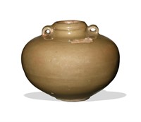 Chinese Celadon Longquan Jar, Song or Yuan Dynasty