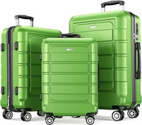 SHOWKOO 3pc Green Luggage Set