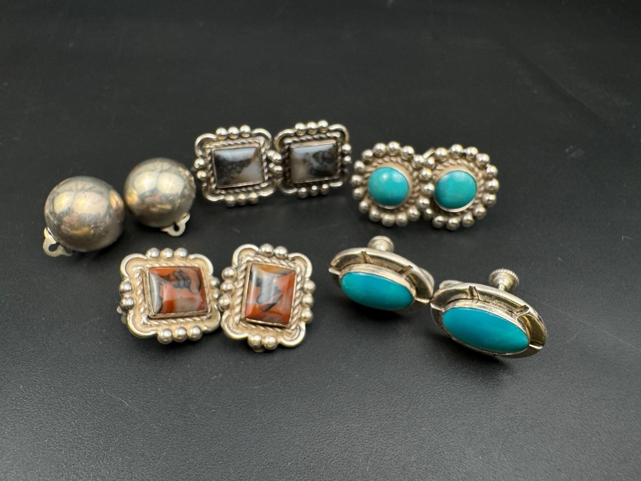 Vintage Sterling silver earrings lot