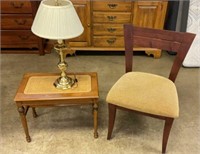 Chair, vanity, bench and lamp