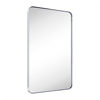 GRACTO 24x36'' Chrome Metal Framed Bathroom Mirro