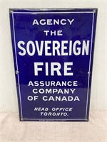 Sovereign Fire porcelain sign. 12” x18”