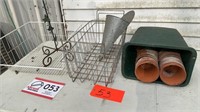 Wire basket, flower pots, wall hanging tin,etc