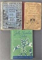 3 Arithmetic Vintage & Antique Textbooks