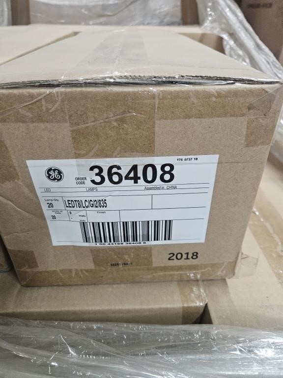 PALLET OF GE 36408 LED T8LED Bulb. 24", 20/case