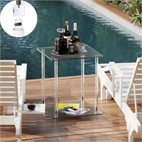 Homcred Square Side Table,Screwless Acrylic Side T