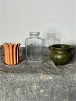 Pottery Pieces and Modern Refrigerator Pitcher