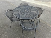 Vintage Mid Century Metal Patio Table and Chairs