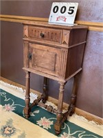 Depression era side table 34 inches tall by 13
