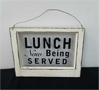 14.5 x 11 inch lunch now being served sign