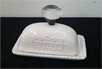 Butter dish with small chip