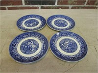 4 Blue Willow Saucers (1 chipped)
