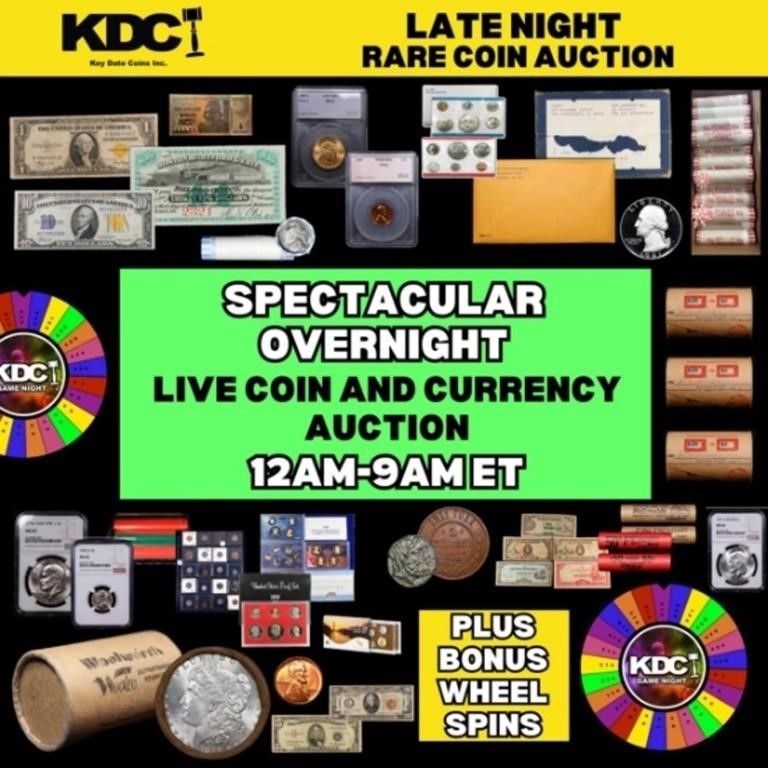 LATE NIGHT! Key Date Rare Coin Auction 27.5ON