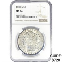 1921-S Morgan Silver Dollar NGC MS64