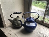 2 Early Tin Tea Pots