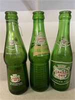 3 Different Vintage Canada Dry Ginger Ale Glass