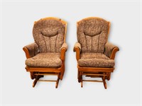 Two Wooden Glider Chairs