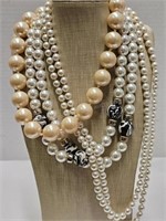 Pearl Style Necklaces Lot