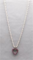 18" STERLING NECKLACE AND PENDANT WITH 2CTTW