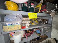 Large shelf lot of items to include propane