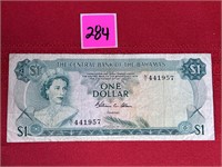 1974 Bahamas One Dollar Banknote
