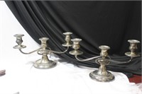 A Pair of Sterling Candelabra