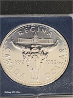 Canada Regina1982 Silver Dollar proof .500 Fine