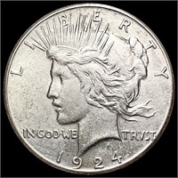 1924-S Silver Peace Dollar CLOSELY UNCIRCULATED