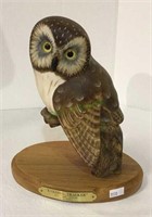 Carved wooden owl “evening tracker” by Ken White