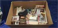 Box Of Assorted Doll Furniture & More