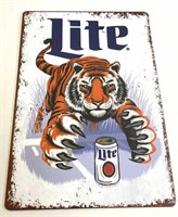 Miller Lite Tiger Beer Metal Sign