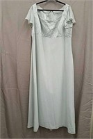 David's Bridal Green Dress with Beaded Top- Size