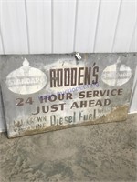 Standard 24 Hour Service tin sign, 5 ft by 3 ft