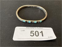925 Marked Sterling Silver Turquoise Bracelet.